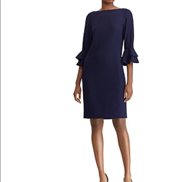 ralph lauren bell sleeve gown